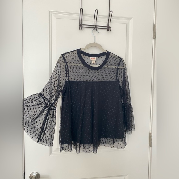 Target Black Spotted Sheer Top - Picture 3 of 4